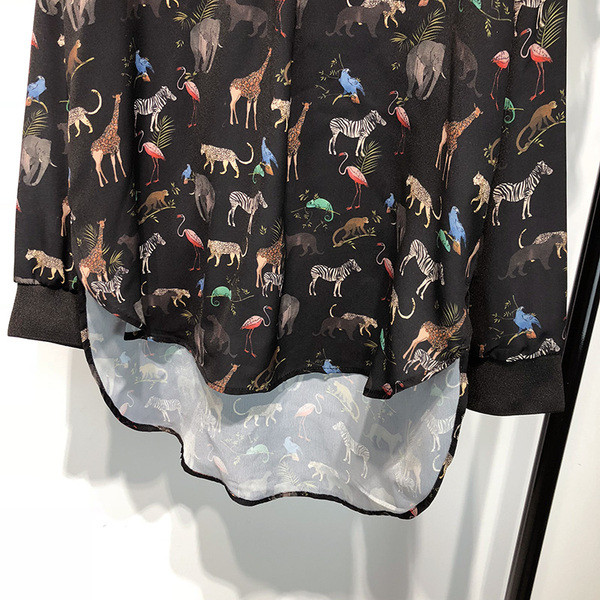 Egyedi, hosszú ujjú női ing fekete színben