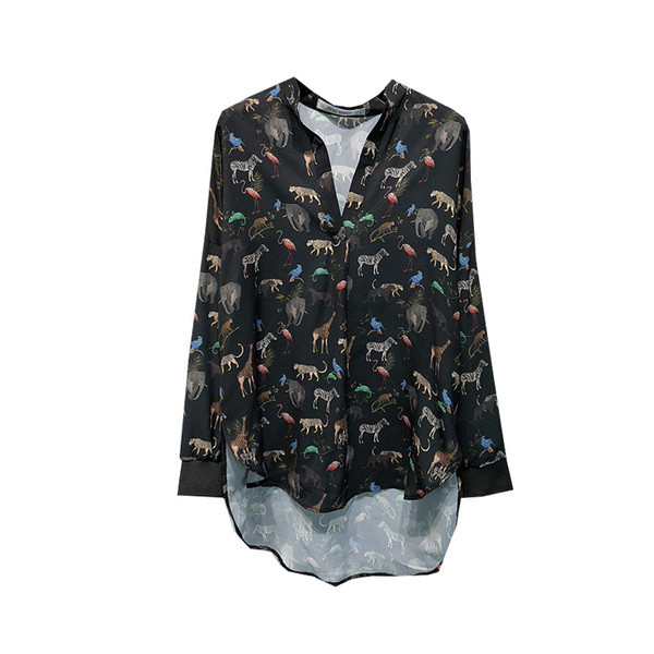 Egyedi, hosszú ujjú női ing fekete színben