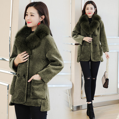 Női kabát pehelygallérral és zsebekkel több színben