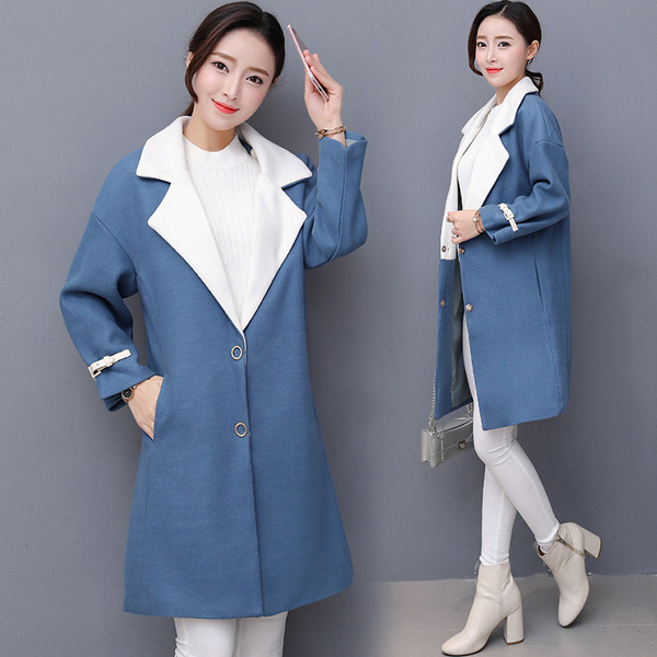 Stílusos női kabát hosszú modell, ujja díszítésével, három színben