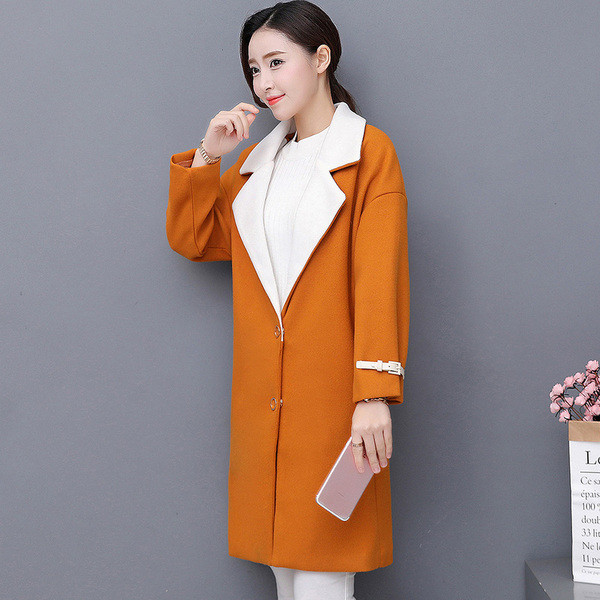 Stílusos női kabát hosszú modell, ujja díszítésével, három színben