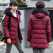 Modern téli férfi kabát pehely kapucnival, négy színben