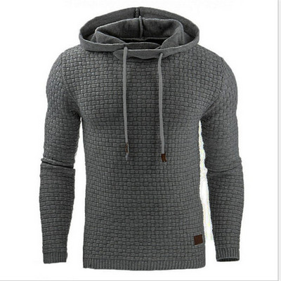Elegant men`s sweater with a hood in several colors