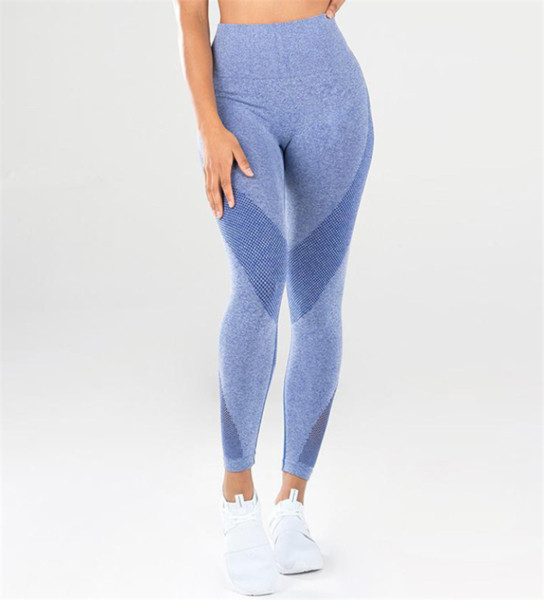 Női sport leggings magas derékkal, rózsaszín, szürke és kék színben