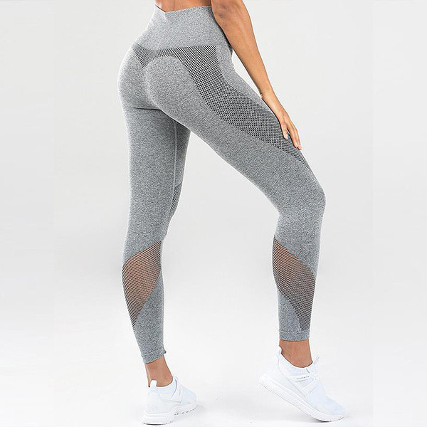Női sport leggings magas derékkal, rózsaszín, szürke és kék színben