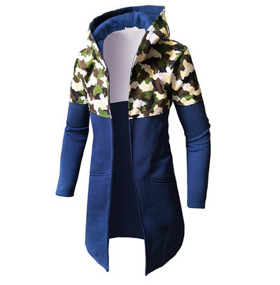 Cardigan lung barbatesc elegant cu gluga in mai multe culori