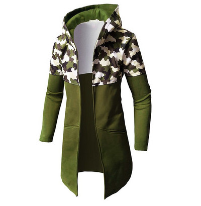 Cardigan lung barbatesc elegant cu gluga in mai multe culori