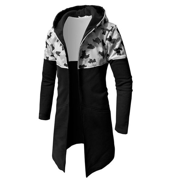 Cardigan lung barbatesc elegant cu gluga in mai multe culori