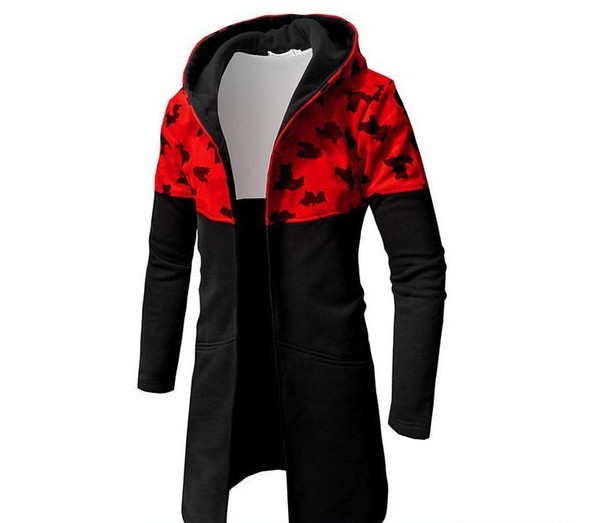 Cardigan lung barbatesc elegant cu gluga in mai multe culori