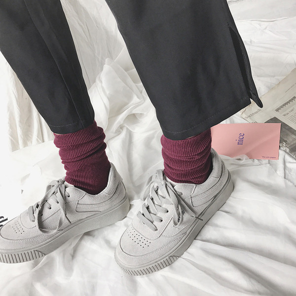 Adidasi moderni de dama din piele intoarsa ecologica in doua culori