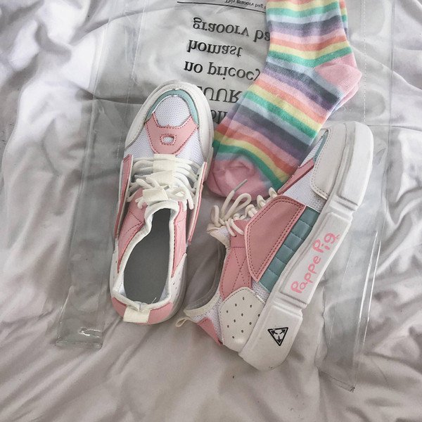 Női alkalmi színes tornacipő felirattal