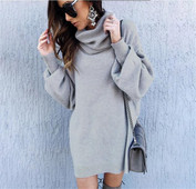 Modern női téli ruha polo gallérral több színben