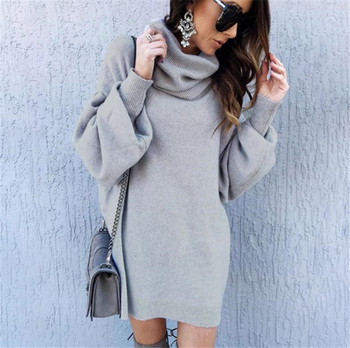 Modern női téli ruha polo gallérral több színben