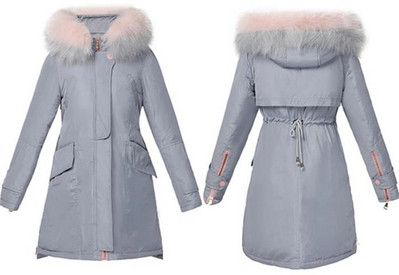 Modern női téli kabát, kapucniján, három színben