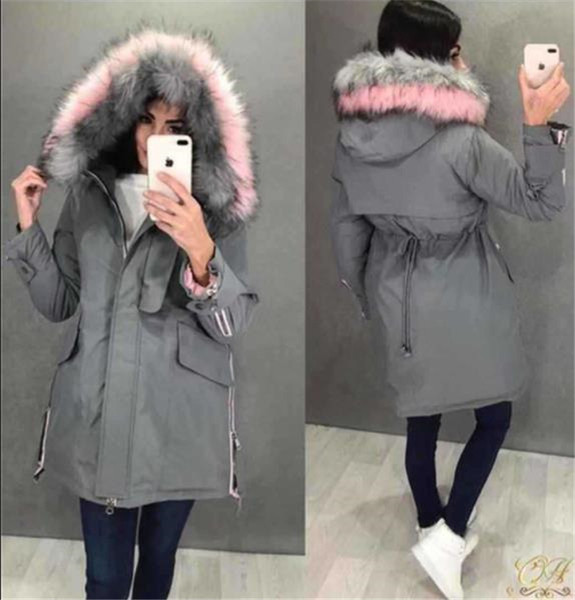 Modern női téli kabát, kapucniján, három színben