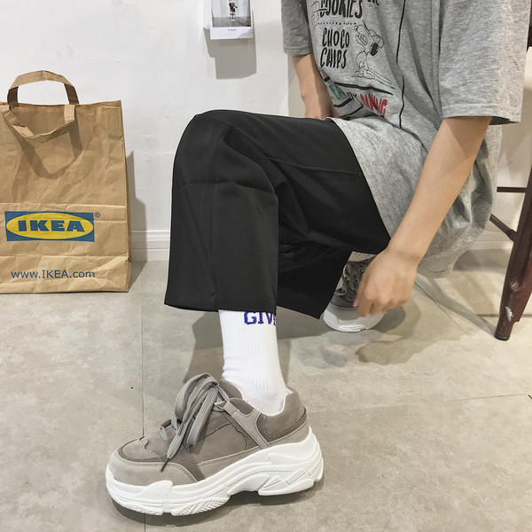 Tenisi dama din piele intoarsa eco cu talpa groasa de culoare gri