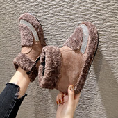 Cizme de puf de damă cu căptușeală moale în două culori