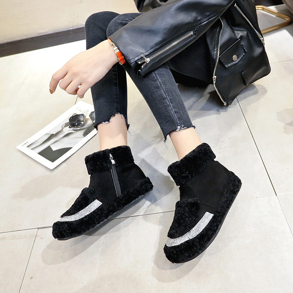 Cizme de puf de damă cu căptușeală moale în două culori