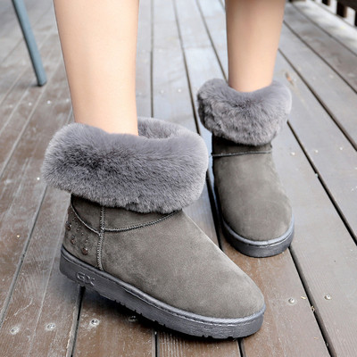 Κυρίες μπότες με κορδέλα και μεταλλικά στοιχεία σε μαύρο και γκρι χρώμα