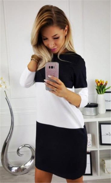 Rochie modernă pentru femei în alb-negru