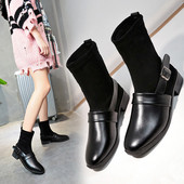 Női csizma csattal fekete színben - két modell