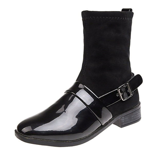 Női csizma csattal fekete színben - két modell