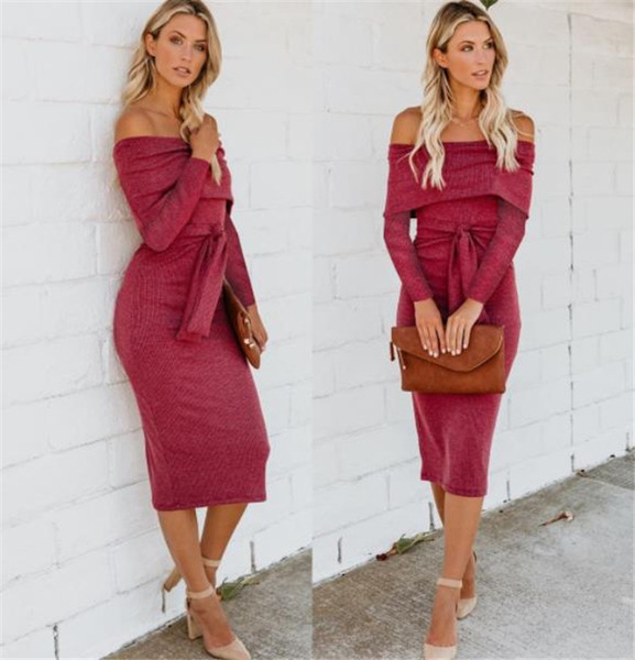 Rochie elegantă de damă cu mâneci căzute în mai multe culori