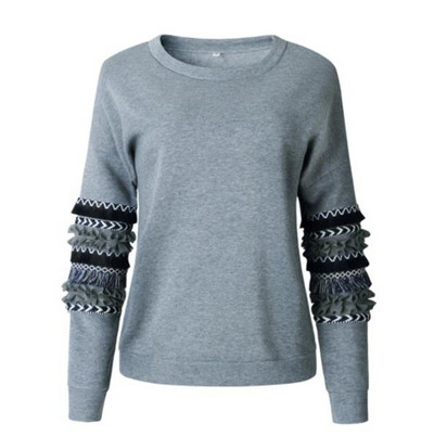 Alkalmi női blúz O-nyakkal, fehér, rózsaszín és szürke színben