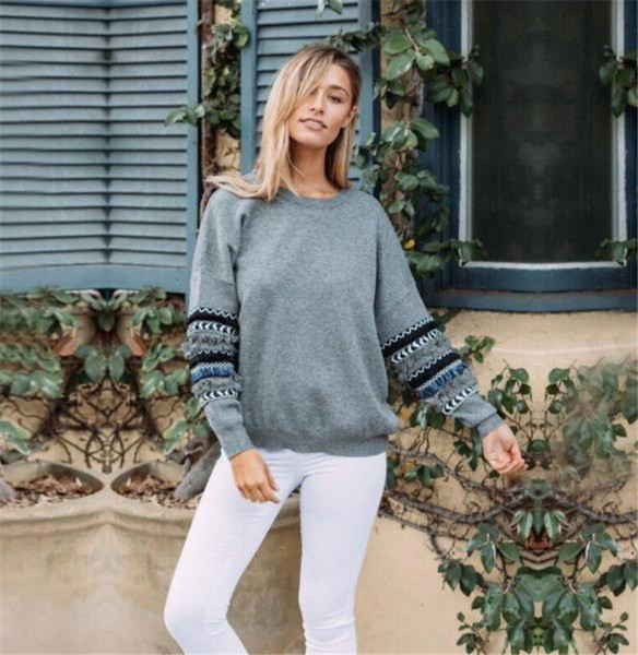 Alkalmi női blúz O-nyakkal, fehér, rózsaszín és szürke színben