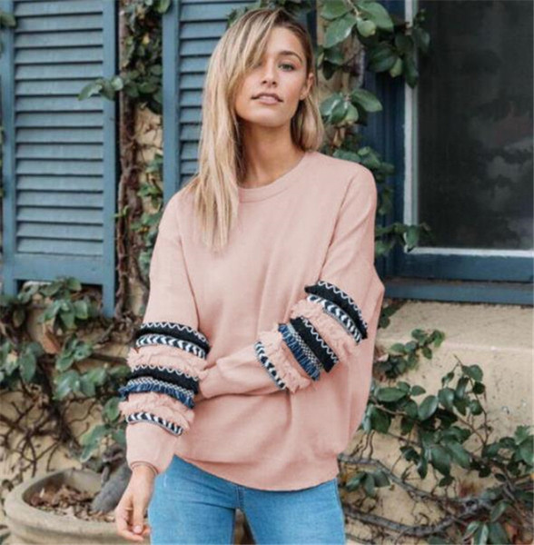 Alkalmi női blúz O-nyakkal, fehér, rózsaszín és szürke színben