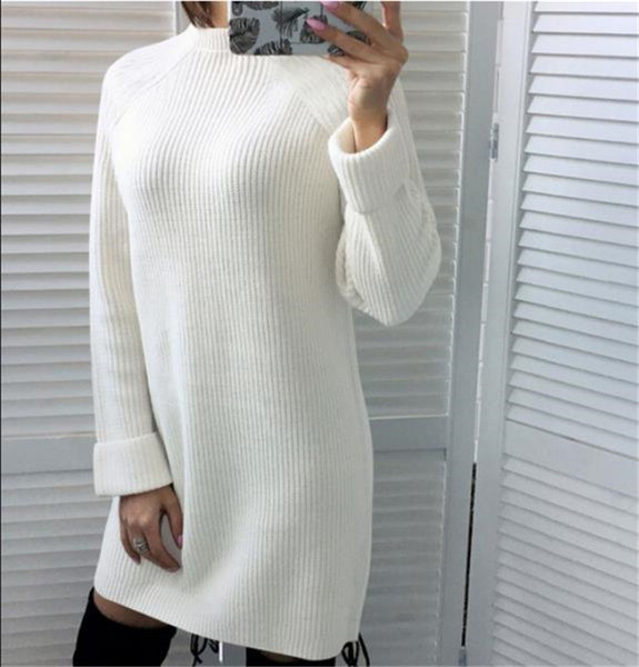 Téli női ruha rövid modell hosszú ujjú több színben