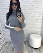 Rochie de iarna de dama moderna cu guler polo in mai multe culori