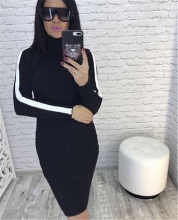 Rochie de iarna de dama moderna cu guler polo in mai multe culori