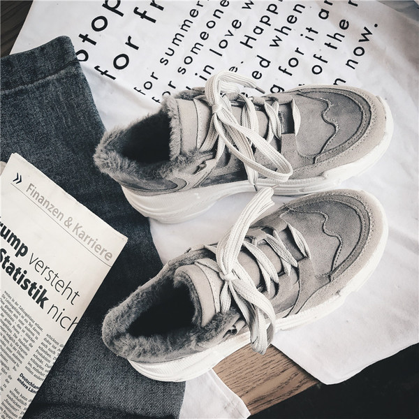 Adidași sport și casual de damă, cu căptușeală moale, de culoare gri