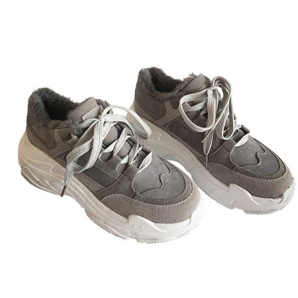 Adidași sport și casual de damă, cu căptușeală moale, de culoare gri