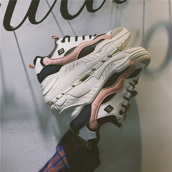 Tenisi casual de dama colorati cu talpa groasa