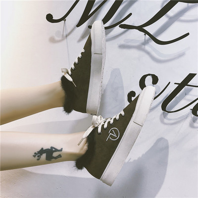 Tenisi comozi de iarnă de damă, cu căptușeală moale în două culori