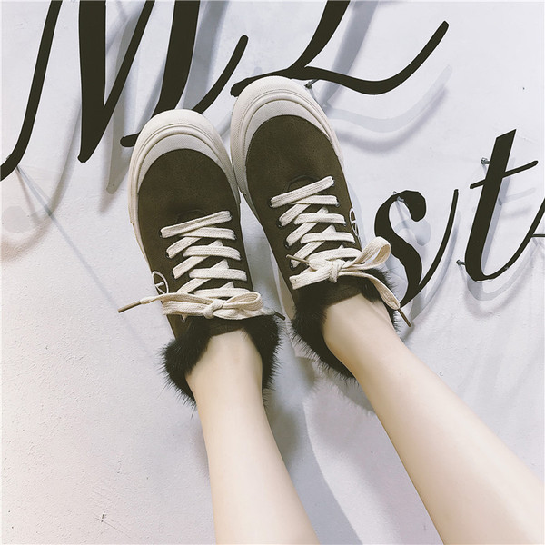 Tenisi comozi de iarnă de damă, cu căptușeală moale în două culori