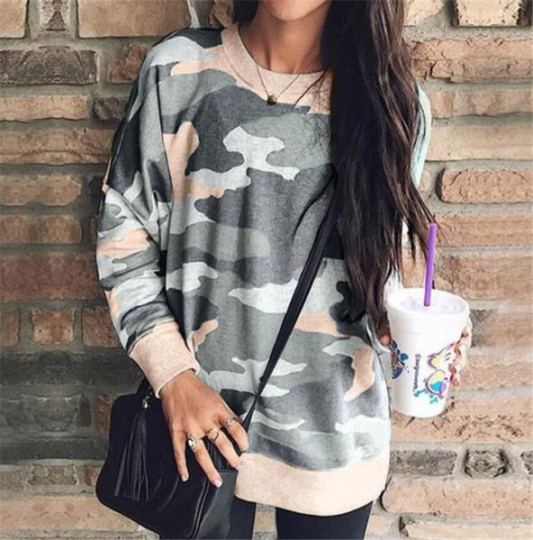 Alkalmi női blúz hosszú modell terepszínű mintával