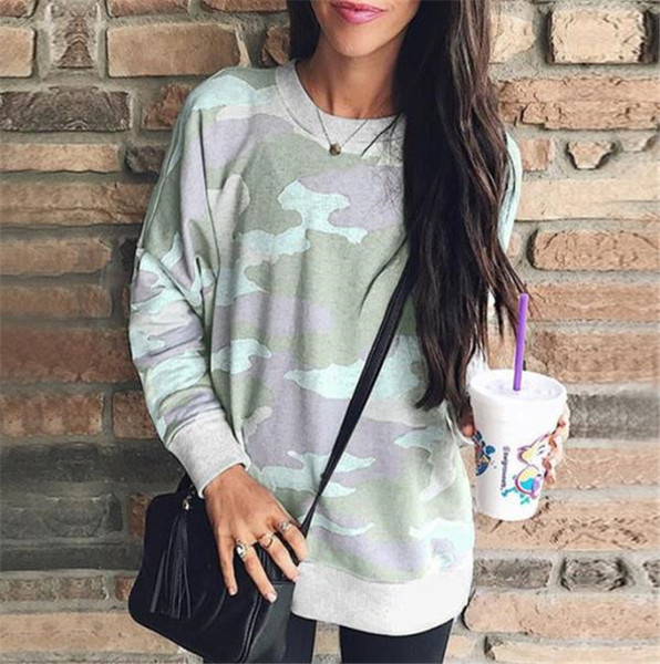 Alkalmi női blúz hosszú modell terepszínű mintával