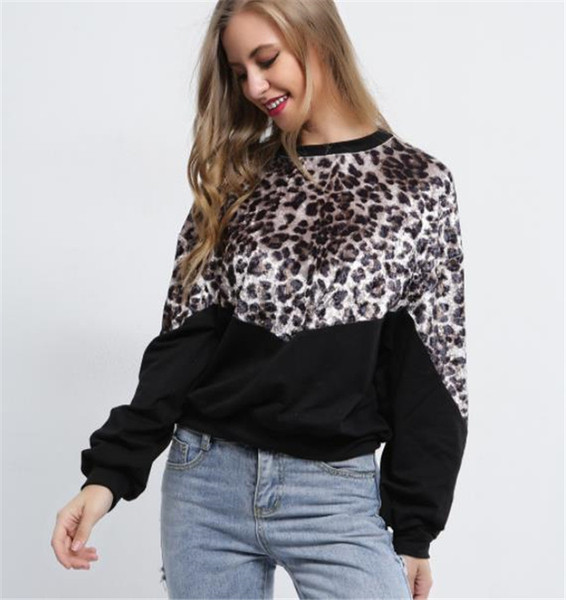 Modern női pamut blúz leopárd mintával