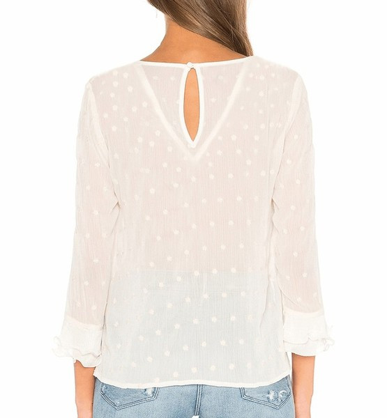 Stílusos női blúz hosszú ujjal - fehér színű