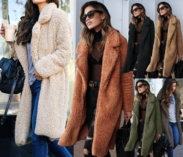 Ζεστό και μαλακό παλτό για φθινόπωρο και χειμώνα σε διαφορετικά χρώματα