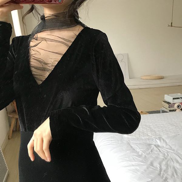 Elegáns női bársony blúz és háló több színben