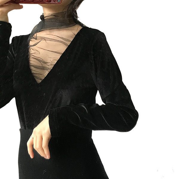 Elegáns női bársony blúz és háló több színben