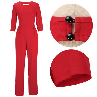 Stílusos női overál csupasz háttal, 3/4 ujjú több színben