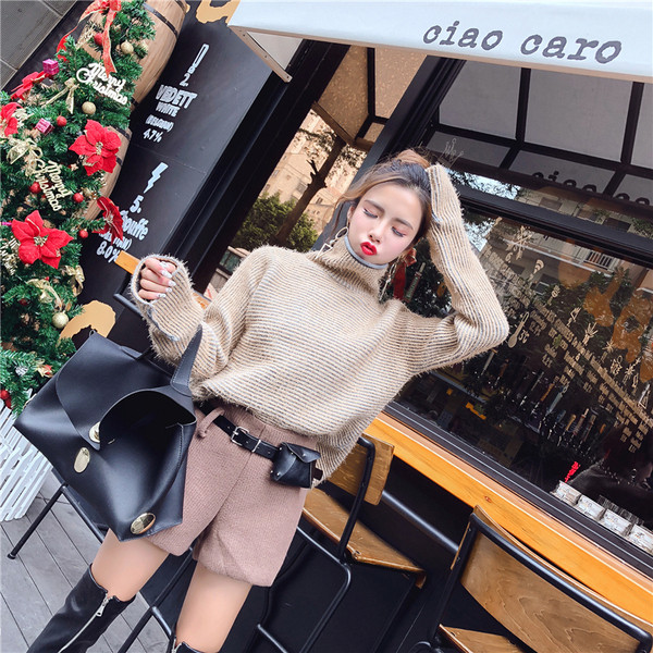 Női téli pulóver O-nyakkal