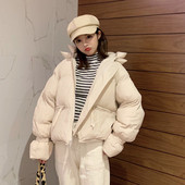 Modern női téli kabát kapucnival két színben