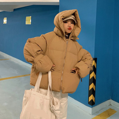 Modern női téli kabát kapucnival két színben