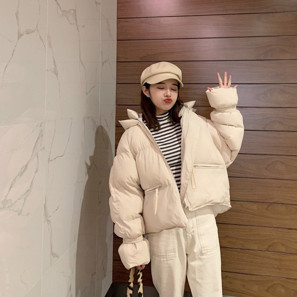 Modern női téli kabát kapucnival két színben